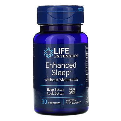 Покращений сон без мелатоніну, Enhanced Sleep without Melatonin, Life Extension, 30 капсул