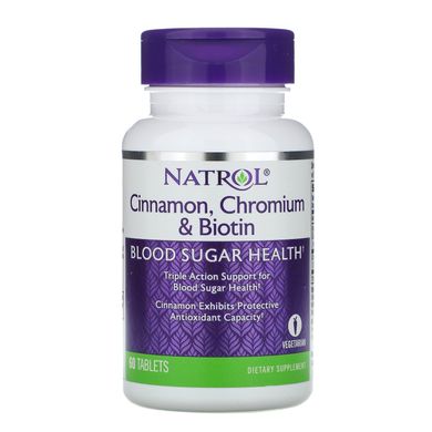 Кориця, хром і біотин, Cinnamon Biotin Chromium, Natrol, 60 таблеток