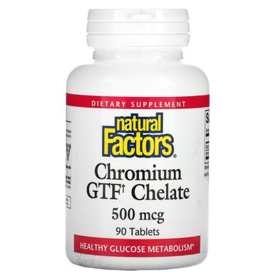 Хром ХТФ, Natural Factors, 500 мкг, 90 таблеток