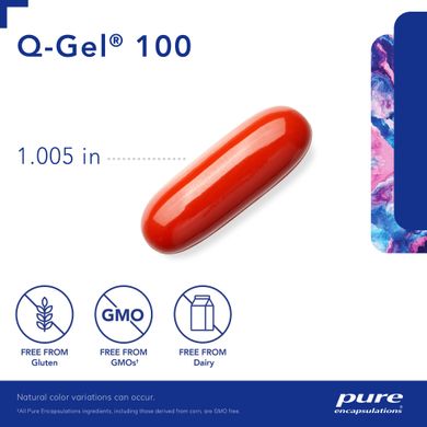 Q-Гель гідроруйнівний коензим Pure Encapsulations (Q-Gel Hydrosoluble CoQ10) 100 мг 60 капсул