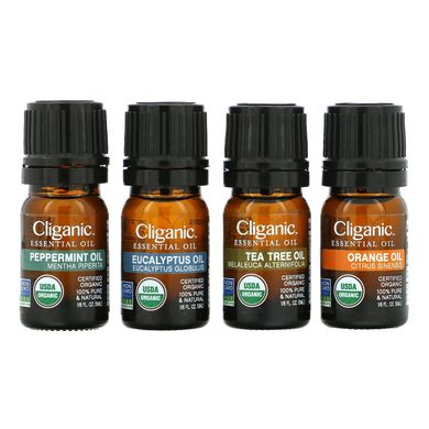 Cliganic, ефірні олії, набір для ароматерапії, набір з 4 предметів