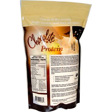 Шоколадний протеїновий коктейль ChocoRite, французька ваніль, HealthSmart Foods, Inc, 147 рідких унцій (418 г)