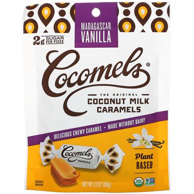 Карамельні цукерки з кокосовим молоком смак ваніль Cocomels (The Original Coconut Milk Caramels Madagascar Vanilla) 100 г