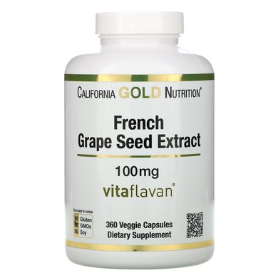 Екстракт кісточок французького винограду California Gold Nutrition (French Grape Seed Extract) 100 мг 360 вегетаріанських капсул
