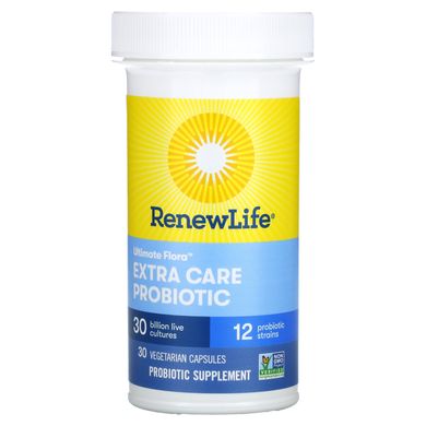 Renew Life, Пробиотик Ultimate Flora Extra Care, 30 миллиардов КОЕ, 30 вегетарианских капсул купить в Киеве и Украине
