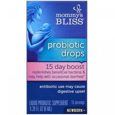 Drops with probiotics, 15 day course, for newborns, Mommys Bliss, 0.2 fluid ounces (6 ml)