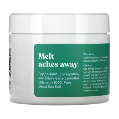 Сіль для ванн Мертвого моря, полегшення для м'язів і суглобів, Soak The Day Away, Dead Sea Bath Salts, Muscle & Joint Relief, Asutra, 453 г