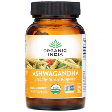 Органічна ашвагандха, Organic India, 90 рослинних капсул