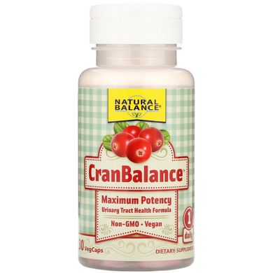 Формула для здоров'я сечовивідних шляхів, Natural Balance, Cran Balance, 30 рослинних капсул