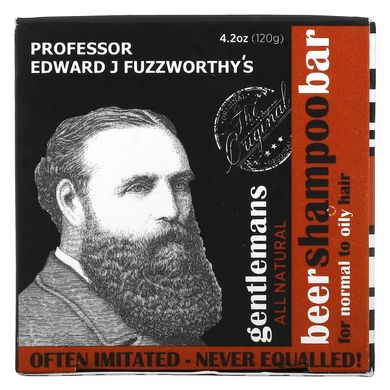 Professor Fuzzworthy's, Пивний шампунь Gentlemans, для нормального та маслянистого волосся, без запаху, 4,2 унції (120 г)