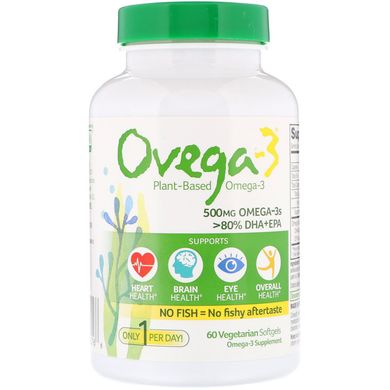 ДГК + ЕПК, Ovega-3, 500 мг, 60 вегетаріанських капсул