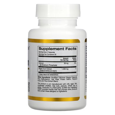 Мастикова смола California Gold Nutrition (Mastic Gum) 500 мг 60 рослинних капсул