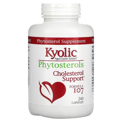 Фітостерини витриманого часникового екстракту, формула підтримки холестеролу 107, Kyolic, 240 капсул