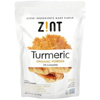 Органічний порошок куркуми Zint (Organic turmeric powder) 454 г