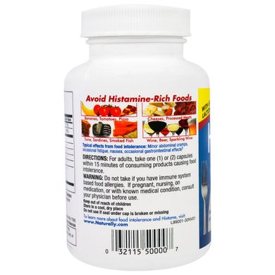 Histame, харчова добавка від непереносимості харчових продуктів, Naturally Vitamins, 30 капсул