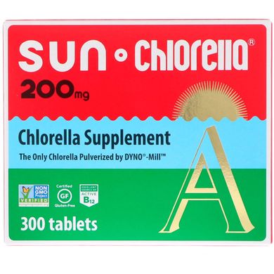 Вітамін А (хлорела), Sun Chlorella, 200 мг, 300 таблеток