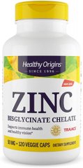 Цинк Healthy Origins (Zinc Bisglycinate Chelate) 50 мг 120 вегетаріанських капсул