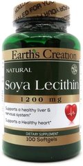 Соевый лецитин Earth`s Creation (Soya Lecithin) 1200 мг 100 капсул купить в Киеве и Украине