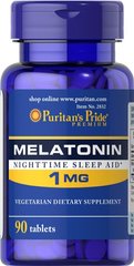 Мелатонин, Melatonin, Puritan's Pride, 1 мг, 90 таблеток купить в Киеве и Украине