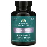 Описание товара: Dr. Axe / Ancient Nutrition, Brain + Mood, Brain + Mood, Brain Boost & Stress Relief, 60 капсул