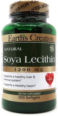 Соєвий лецитин Earth`s Creation (Soya Lecithin) 1200 мг 100 капсул