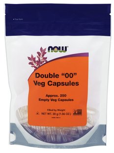 Пустые капсулы "00" Now Foods (Double "00" Vcaps) 250 капсул купить в Киеве и Украине