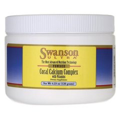 Кораловий комплекс кальцію з вітамінами, Coral Calcium Complex with Vitamins, Swanson, 120 г