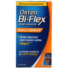 Здоров'я суглобів, потрійна сила, Osteo Bi-Flex, 40 таблеток в оболонці