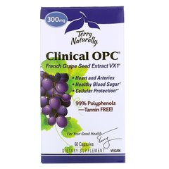 Экстракт французских виноградных косточек Terry Naturally (Clinical OPC) 300 мг 60 капсул купить в Киеве и Украине