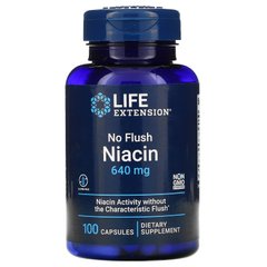 Ниацин, не вызывает покраснения, No Flush Niacin, Life Extension, 800 мг, 100 капсул купить в Киеве и Украине