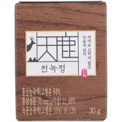 Екстракт Cheon Nok, корейський червоний женьшень і оленячі роги, Cheon Nok Extract, Korean Red Ginseng,Deer Antler, Cheong Kwan Jang, 30 г