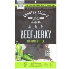 В'ялена яловичина, люк чилі, Country Archer Jerky, 7 унцій (198 г)