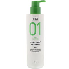 Освіжаючий шампунь для чистої шкіри голови, 01 Pure Smart, Amos Professional, 500 г