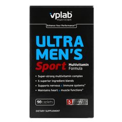 Мужские мультивитамины для спорта, Ultra Men’s Sport Multivitamin Formula, Vplab, 90 капсул купить в Киеве и Украине