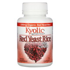 Экстракт возрастного чеснока, красный дрожжевой рис плюс CoQ10 Kyolic (Red Yeast Rice + CoQ10) 75 капсул купить в Киеве и Украине