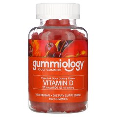 Витамин Д3 для взрослых вкус персик и вишня Gummiology (Adult Gummies Vitamin D3 Gummies No Gelatin Peach & Sour Cherry Flavors) 100 вегетарианских жевательных таблеток купить в Киеве и Украине