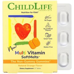 Мультивітаміни натуральний апельсиновий смак ChildLife (Multi Vitamin SoftMelts) 27 таблеток