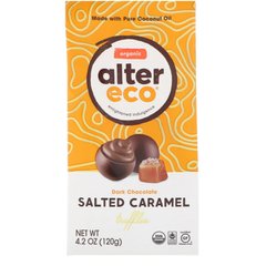 Органічні солоні трюфелі з карамеллю, темний шоколад, Alter Eco, 120 г