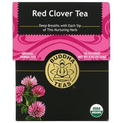 Buddha Teas, Органический травяной чай, красный клевер, 18 чайных пакетиков, 0,83 унции (24 г) купить в Киеве и Украине