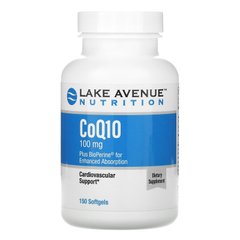 Коензим Q10 фармацевтичної чистоти з Біоперіном Lake Avenue Nutrition (CoQ10 with Bioperine) 150 капсул