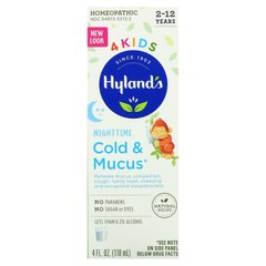 Cold 'n Mucus Nighttime, вік 2-12, Hyland's, 4 рідких унції (118 мл)