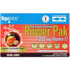Електроліти Trace Minerals Research (Electrolyte Stamina Power Pak) 30 пакетиків зі смаком маракуйя гуава