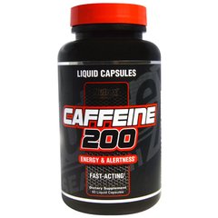 Кофеїн 200, енергія і уважність, Nutrex Research, 60 капсул з рідким наповненням