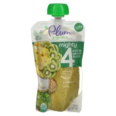 Пюре - суміш зі шпинату ківі і йогурту Plum Organics (Mighty 4 Essential Nutrition Blend) 113 г