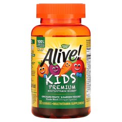 Alive! Жувальні цукерки, мультивітаміни для дітей, вишня, виноград і апельсин, Nature's Way, 90 жувальних цукерок