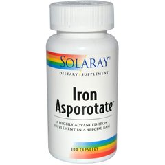 Железо Solaray (Iron Asporotate) 18 мг 100 капсул купить в Киеве и Украине