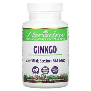 Гинкго двулопастный Paradise Herbs (Ginkgo Biloba) 120 капсул купить в Киеве и Украине