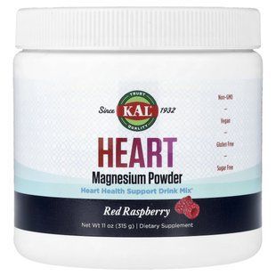 KAL, Heart Magnesium Powder, Red Raspberry, 11 oz (315 g)