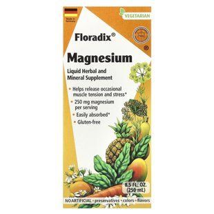 Gaia Herbs, Floradix, магний, жидкая травяная и минеральная добавка, 8,5 жидких унций (250 мл) купить в Киеве и Украине
