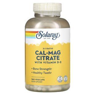 Цитрат кальция и магния с витамином D2 Solaray (Cal-Mag Citrate with Vitamin D-2) 360 капсул купить в Киеве и Украине